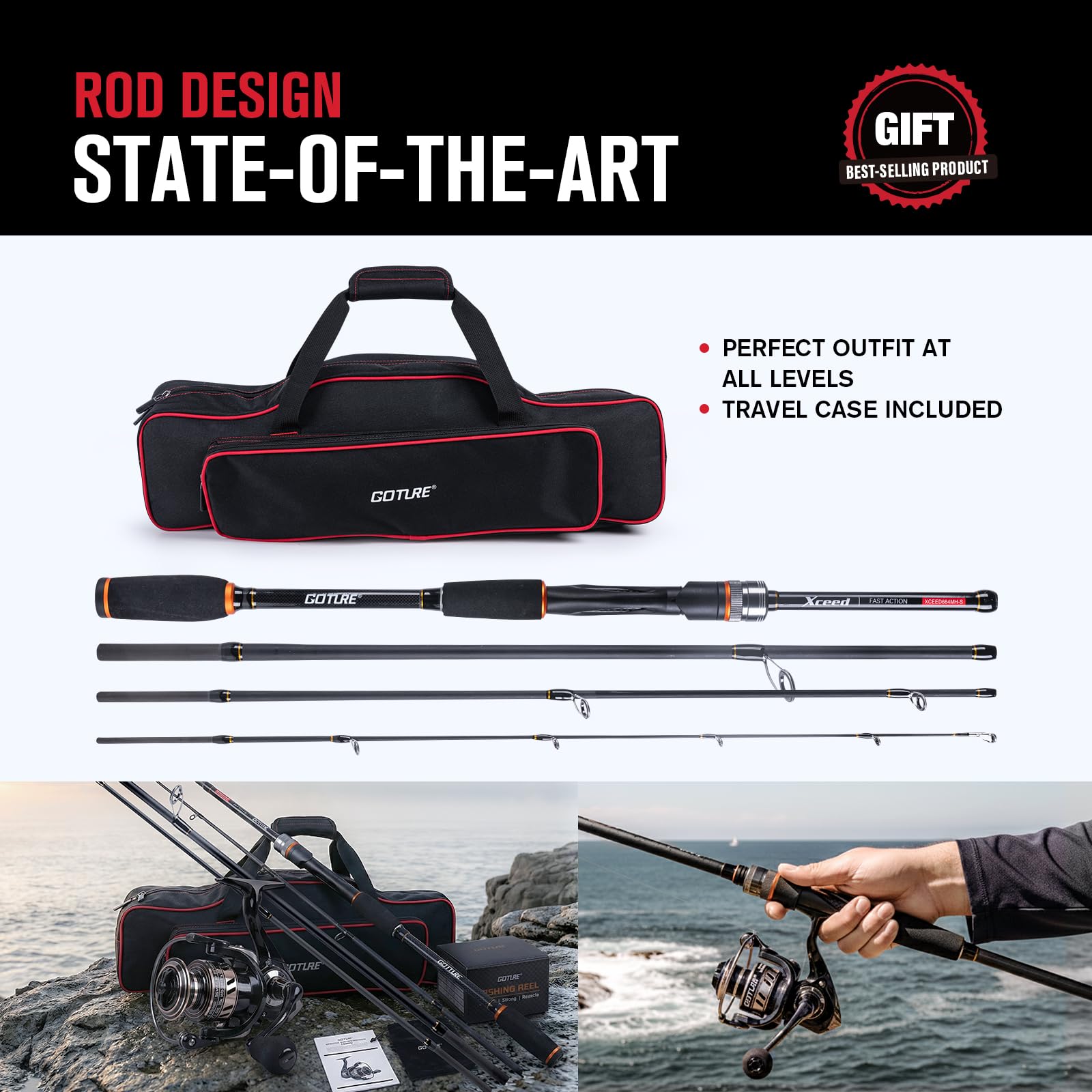 Goture Portable Spinning Fishi - đánh giá và giá Reel Bag