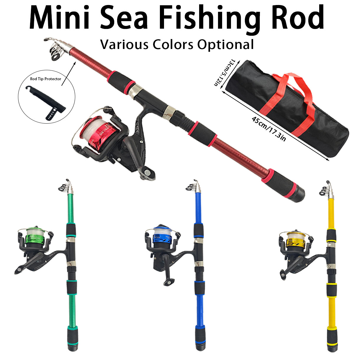 Mini Telescopic Sea Fishing Ro - đánh giá và giá Reel Bag