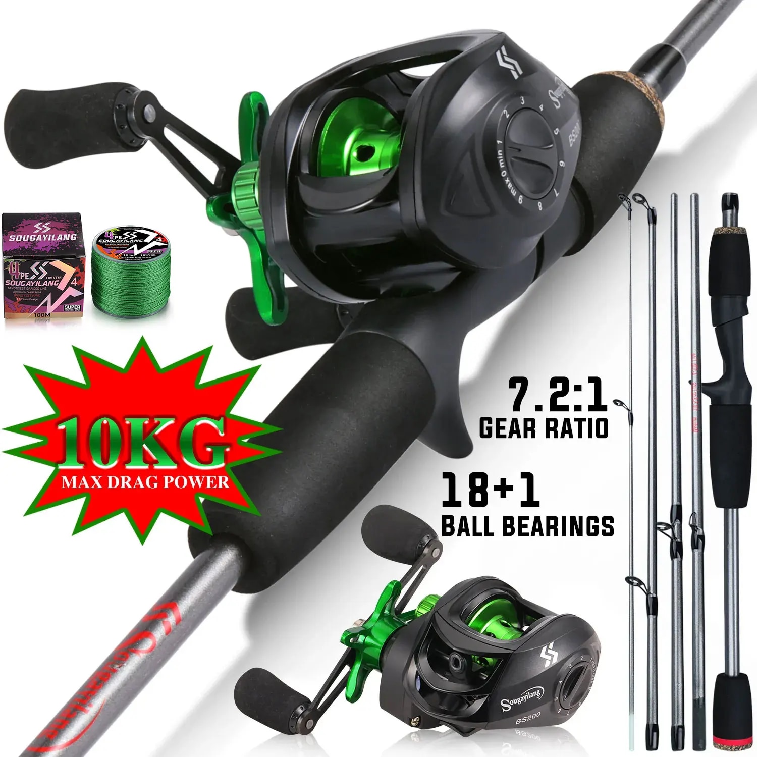 Sougayilang Fishing Rod Combo  - đánh giá và giá Spincast Reel