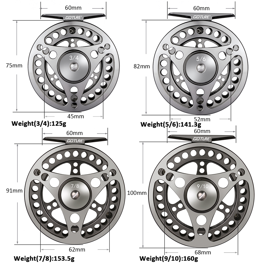Goture Fly Fishing Reel Large  - đánh giá và giá Reel Spare Spool